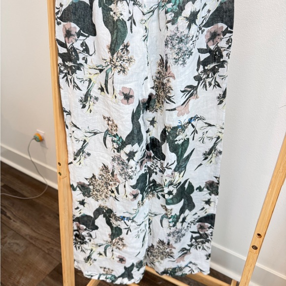 Puro Lino Floral Elastic Waist Pants - Picture 7 of 7